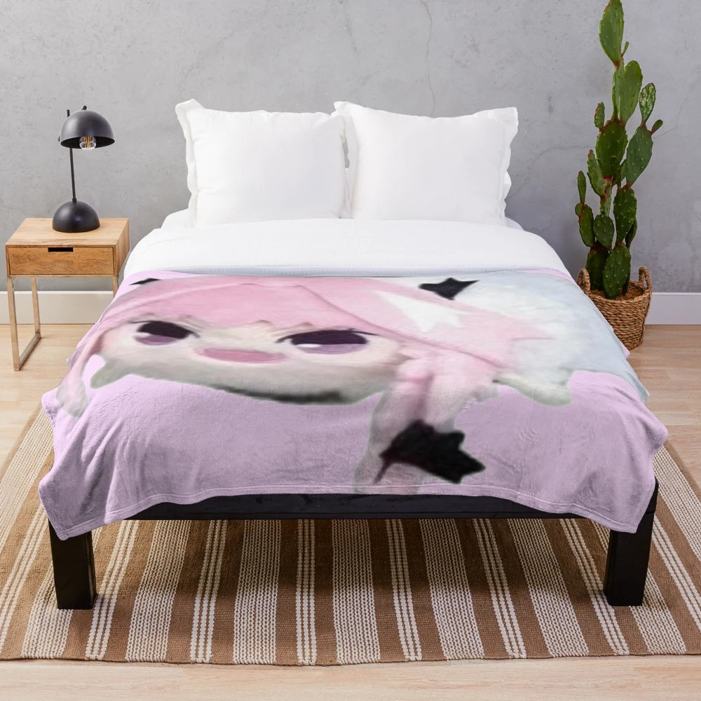 Astolfo-inspired plush blanket featuring the popular anime character