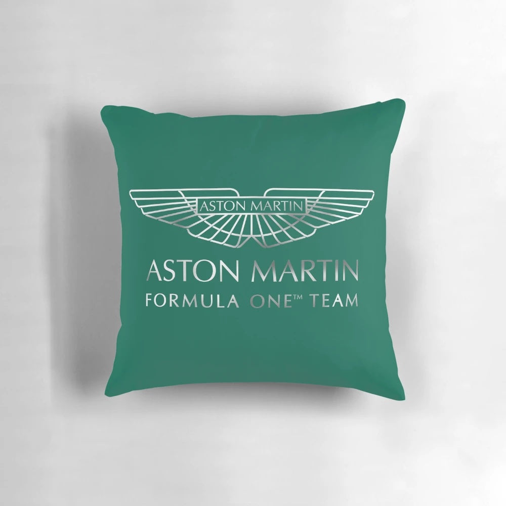 Aston Martin Racing Formula 1 Throw Pillow with Chrome Logo
