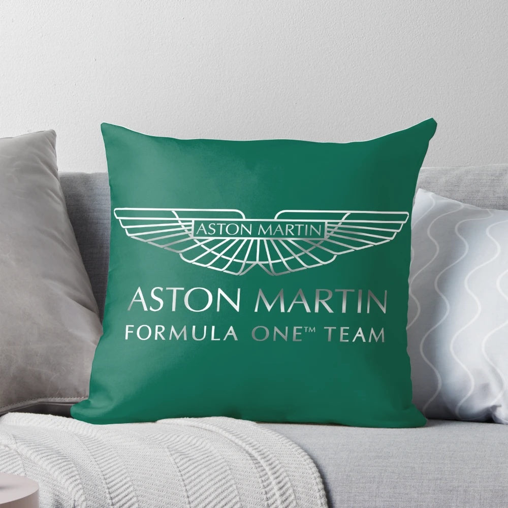 Aston Martin Racing Formula 1 Throw Pillow with Chrome Logo