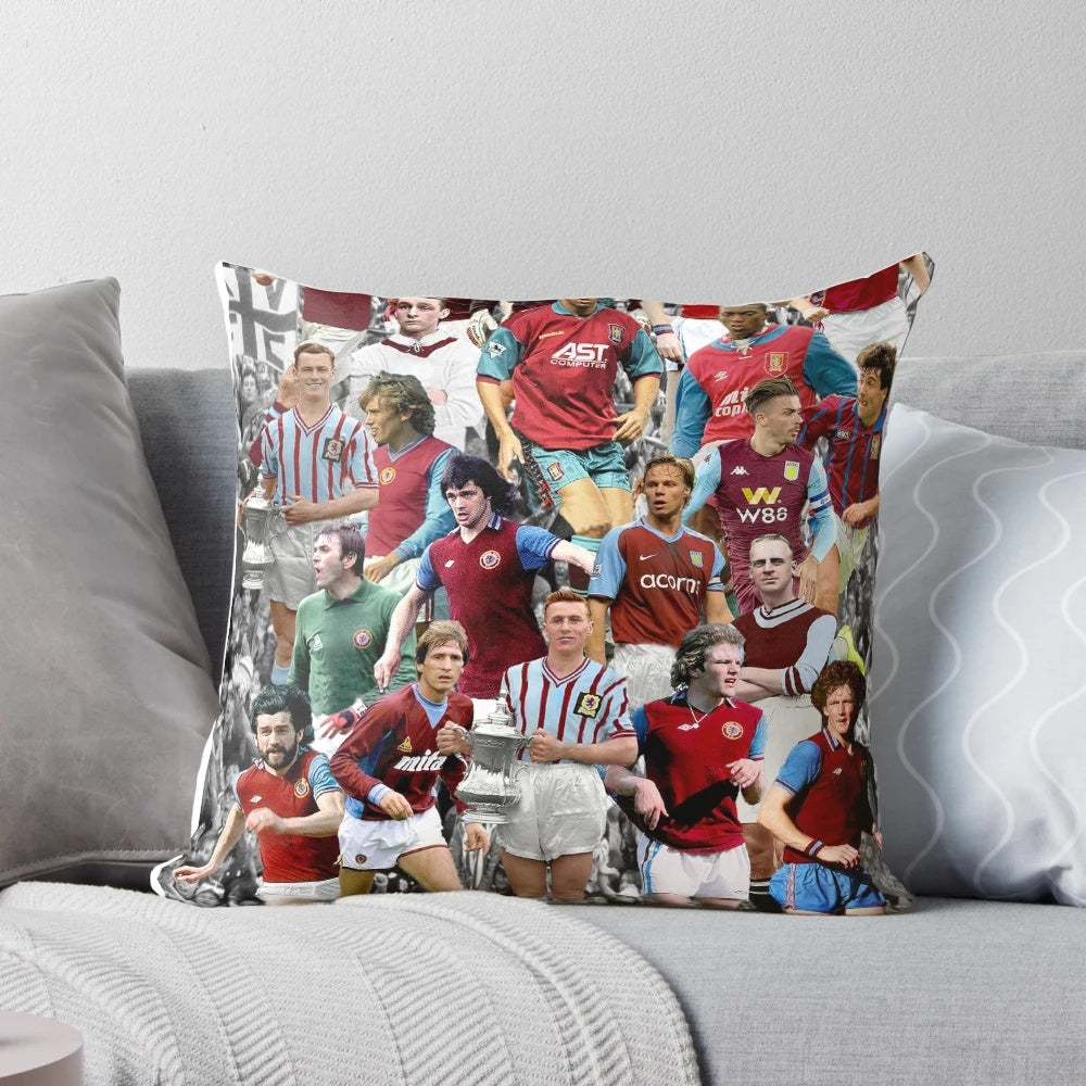 Aston Villa Inspired Pillow Featuring Football Heroes and Legends