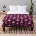 Aston Villa inspired plush blanket featuring football/soccer design