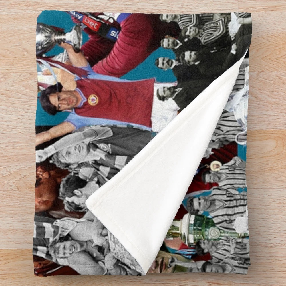 Aston Villa Legends Plush Blanket - Featuring Mosaic Collage of Club Legends