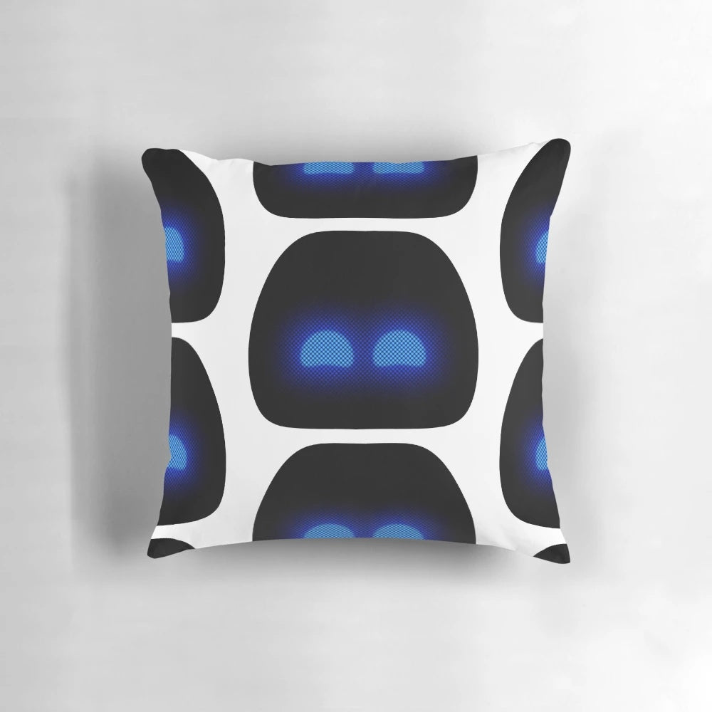 Astrobot-themed decorative pillow with a futuristic and space-inspired design