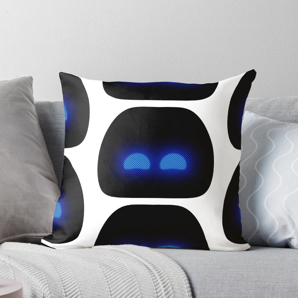 Astrobot-themed decorative pillow with a futuristic and space-inspired design