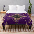 Astrologian-themed plush blanket with tarot card and galaxy design