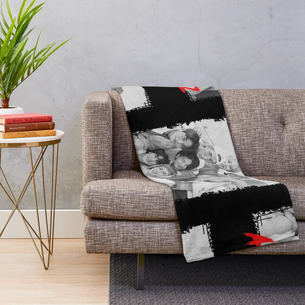 ATEEZ Kpop Group Members Plush Blanket with RGB Color Design