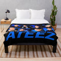 Ateez-inspired plush blanket with the group's logo and name