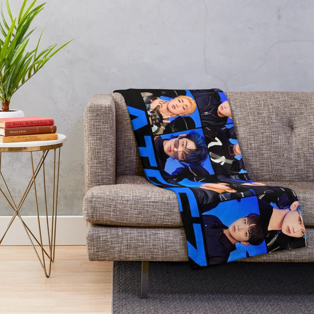 Ateez-inspired plush blanket with the group's logo and name