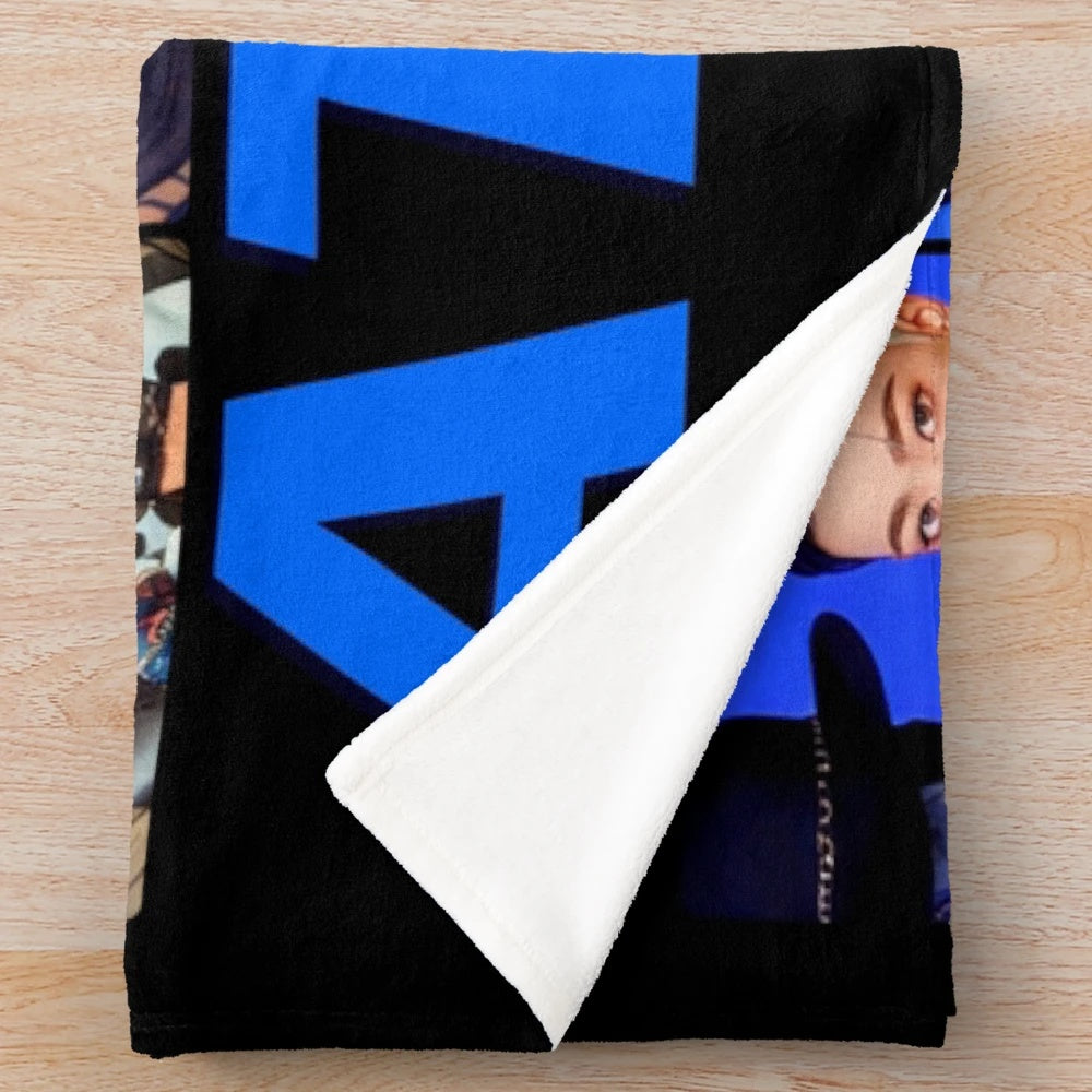 Ateez-inspired plush blanket with the group's logo and name