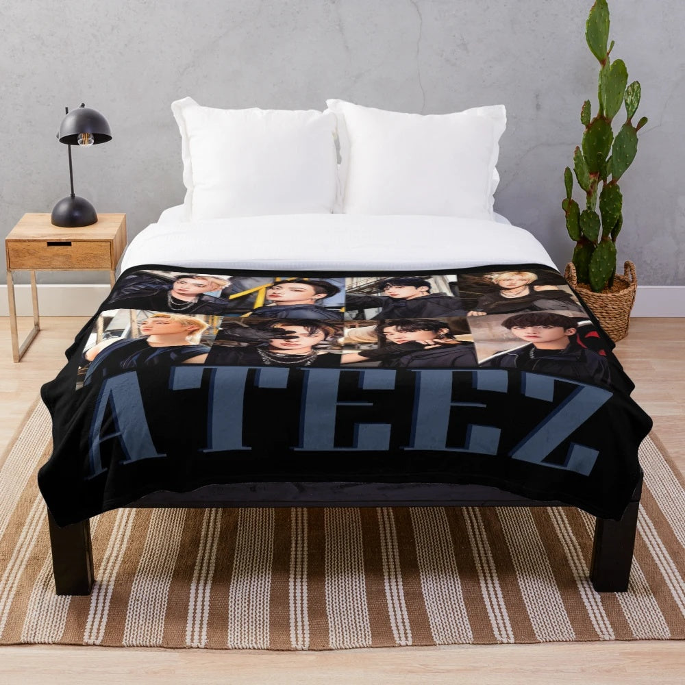 Ateez Plush Blanket - Unofficial Korean Pop Idol Merchandise