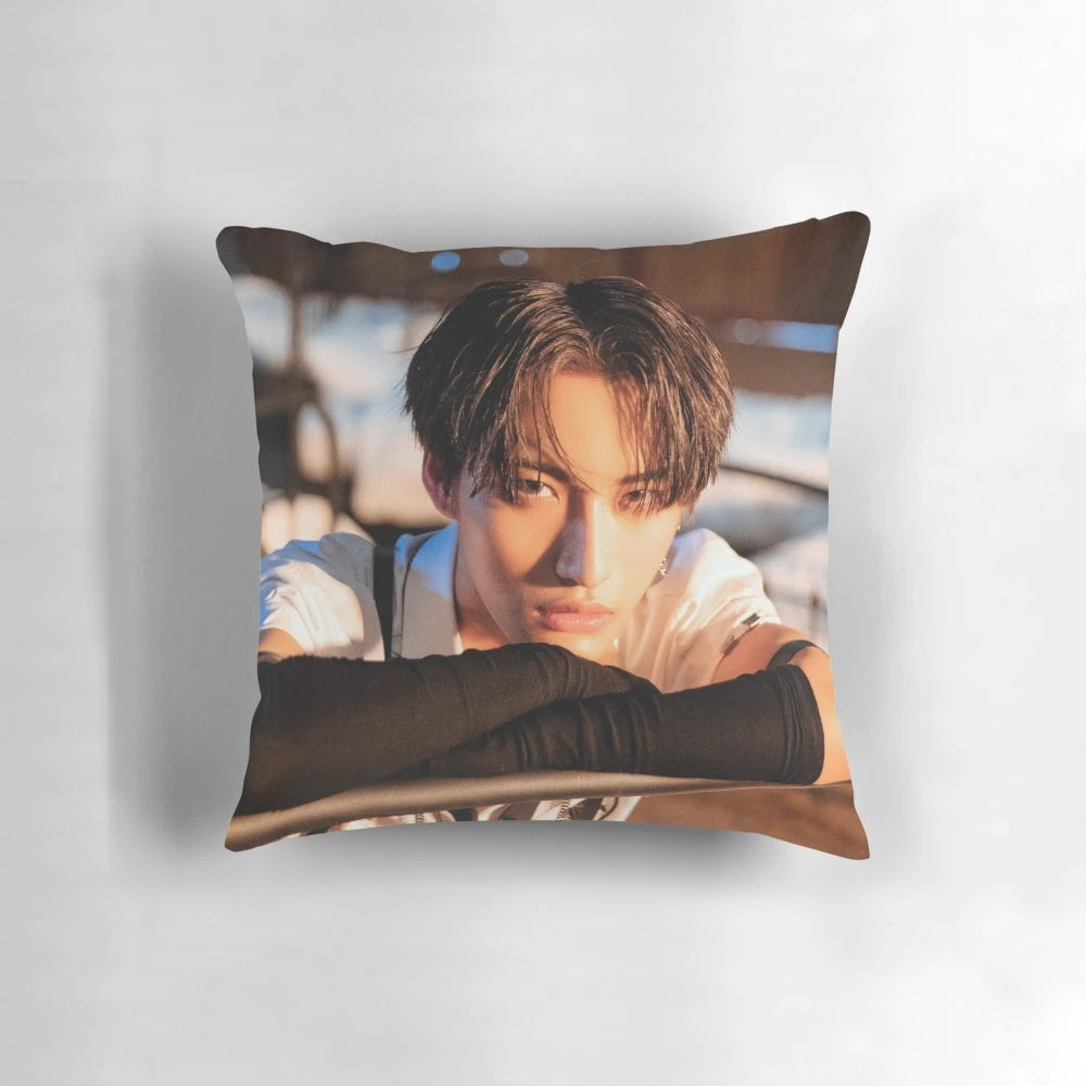 Ateez Seonghwa Inception Pillow, featuring the K-pop group Ateez member Seonghwa in the Inception-inspired design.