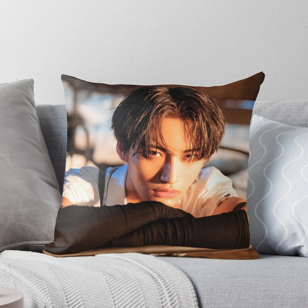 Ateez Seonghwa Inception Pillow, featuring the K-pop group Ateez member Seonghwa in the Inception-inspired design.