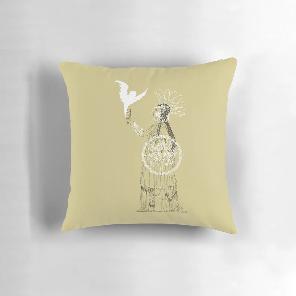 Athena Pillow featuring the Greek Goddess of Wisdom, Athena