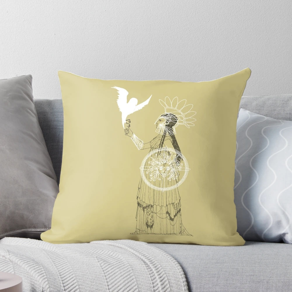 Athena Pillow featuring the Greek Goddess of Wisdom, Athena