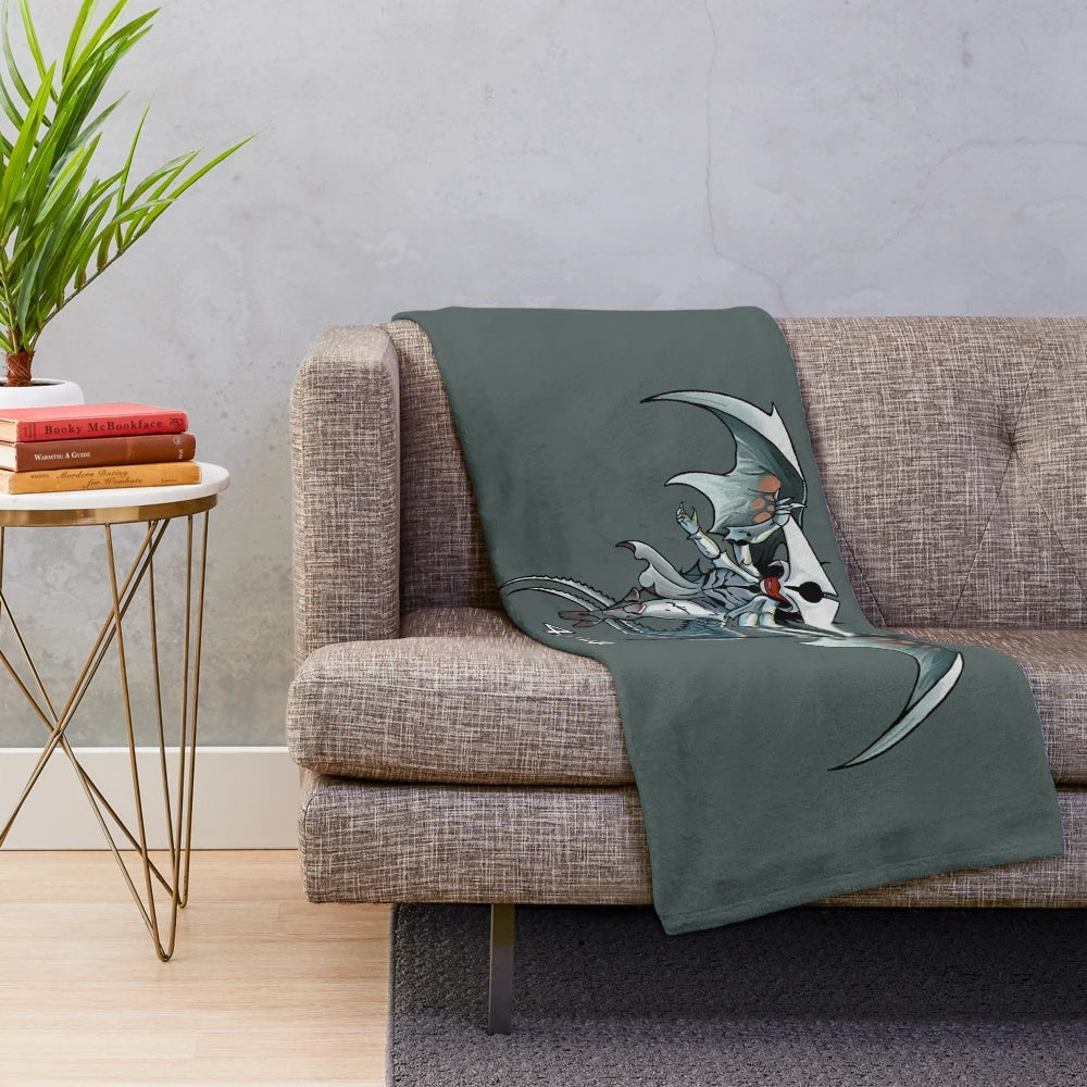 Atraxa-inspired plush blanket with Phyrexian design