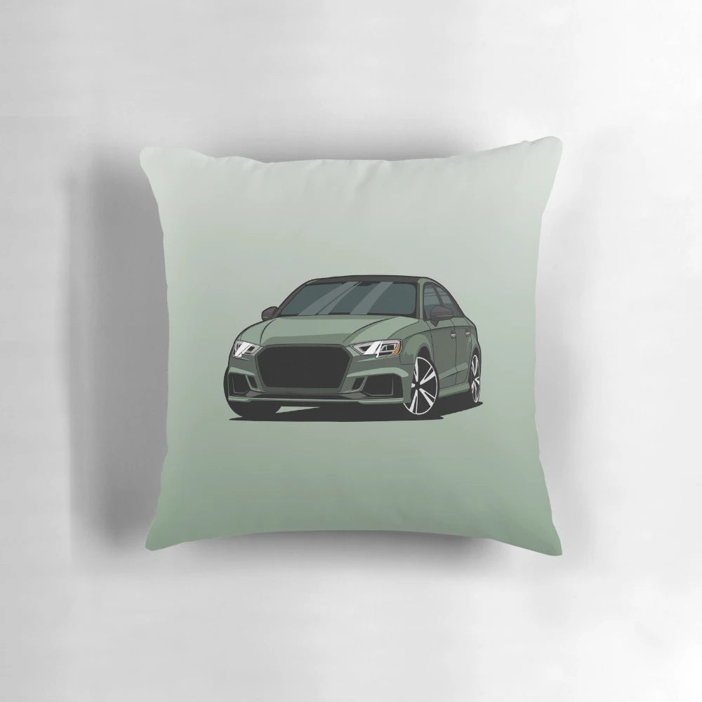 Audi RS3 military green performance car pillow