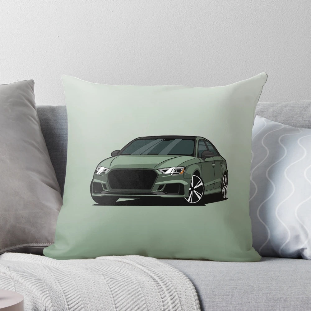 Audi RS3 military green performance car pillow
