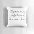 Elegant Audrey Hepburn quote printed on a decorative pillow for home or bedroom.