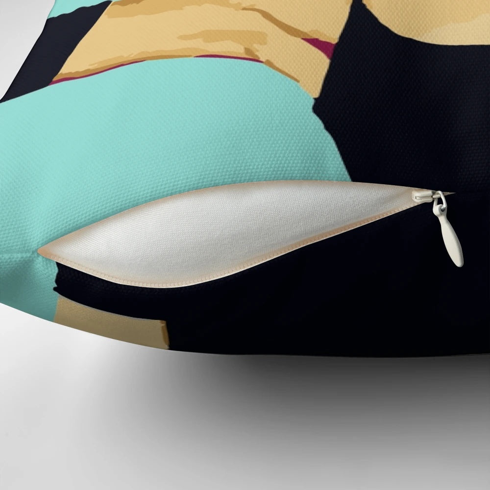 Audrey Hepburn inspired decorative pillow with Breakfast at Tiffany's typography