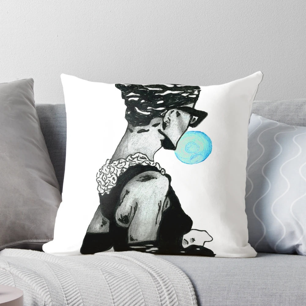 Audrey Hepburn Inspired Breakfast at Tiffany's Throw Pillow