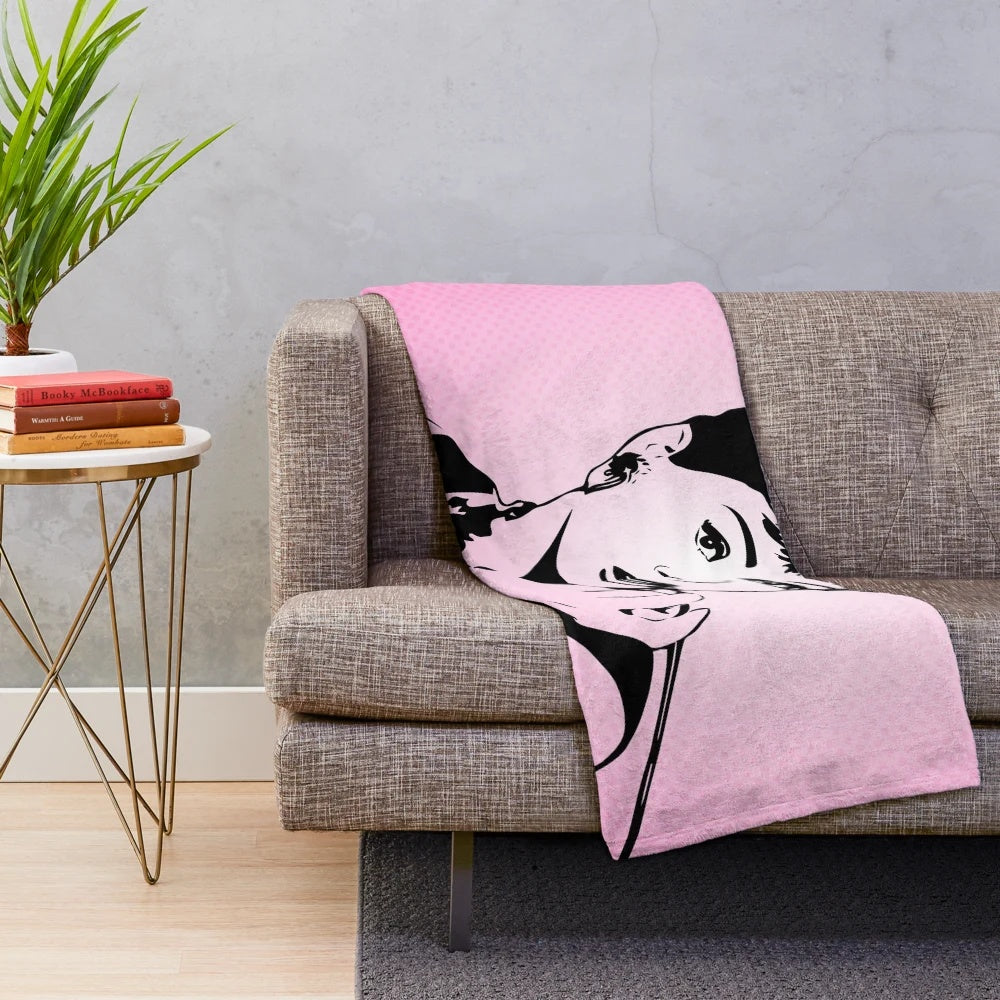 Audrey Hepburn pop art inspired plush blanket
