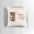 Pillow with Audrey Hepburn's "Moon River" lyrics from the classic film Breakfast at Tiffany's