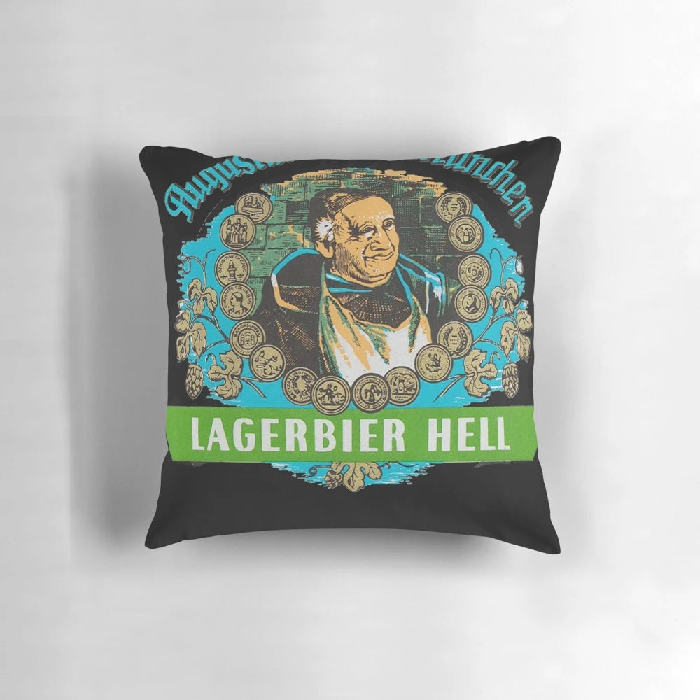 Augustiner Munich Lagerbier Hell Classic Pillow with German beer design