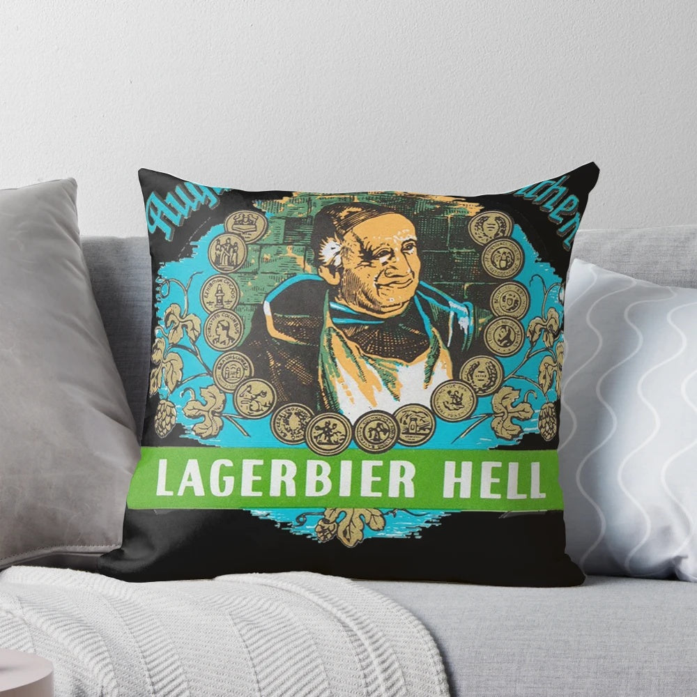Augustiner Munich Lagerbier Hell Classic Pillow with German beer design