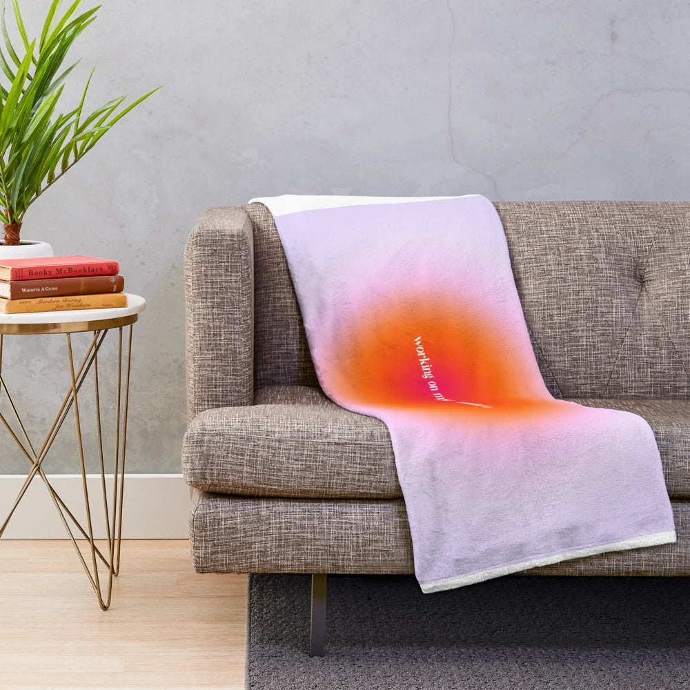 Aura gradient plush blanket featuring a trendy gradient design inspired by SZA's hit song "Love Galore