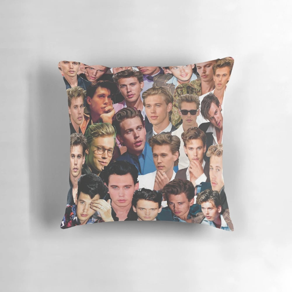 Austin Butler photo collage decorative pillow