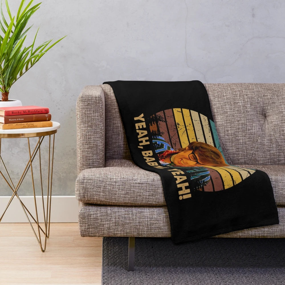 Austin Powers character inspired plush blanket