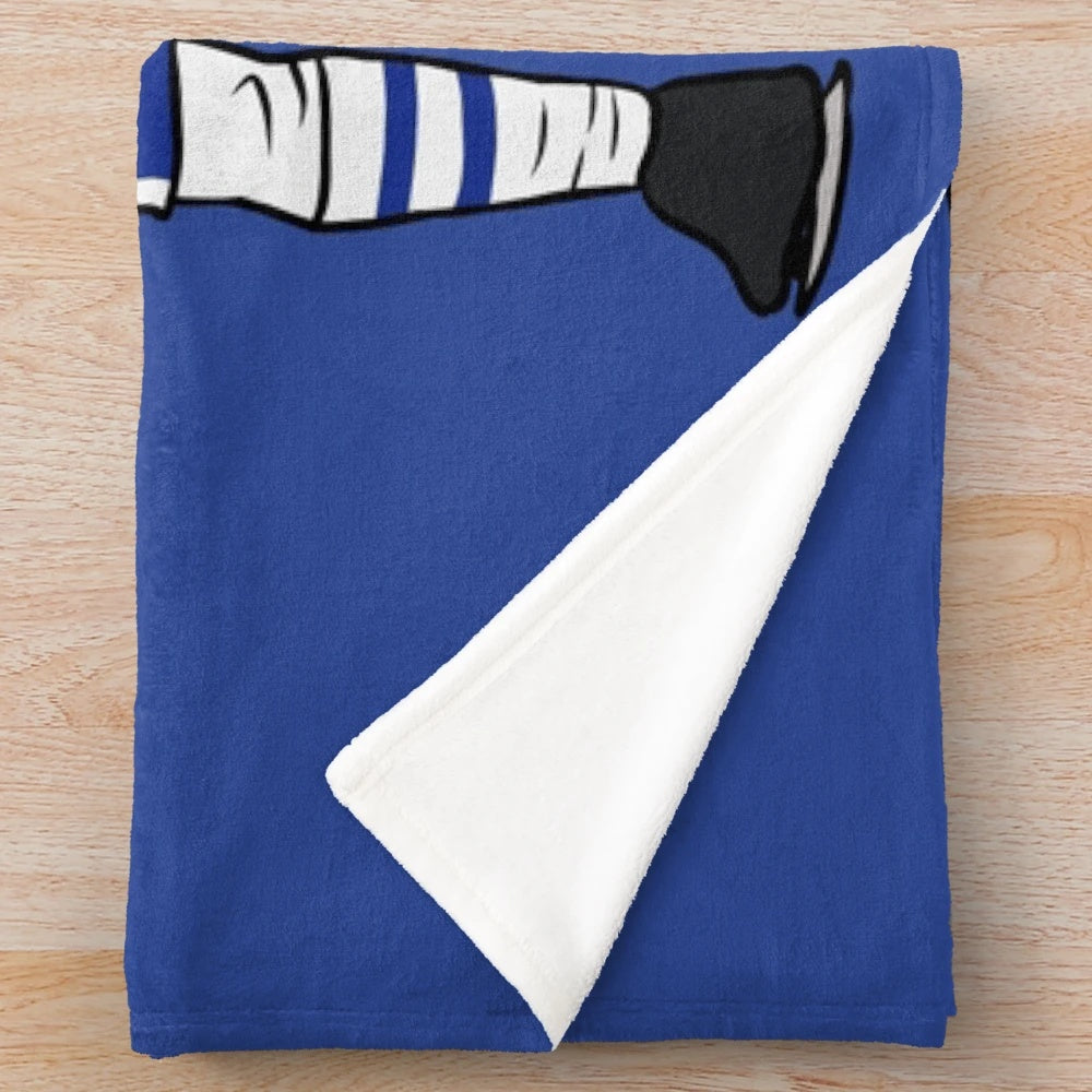 Auston Matthews inspired plush blanket with maple leaf and moustache design
