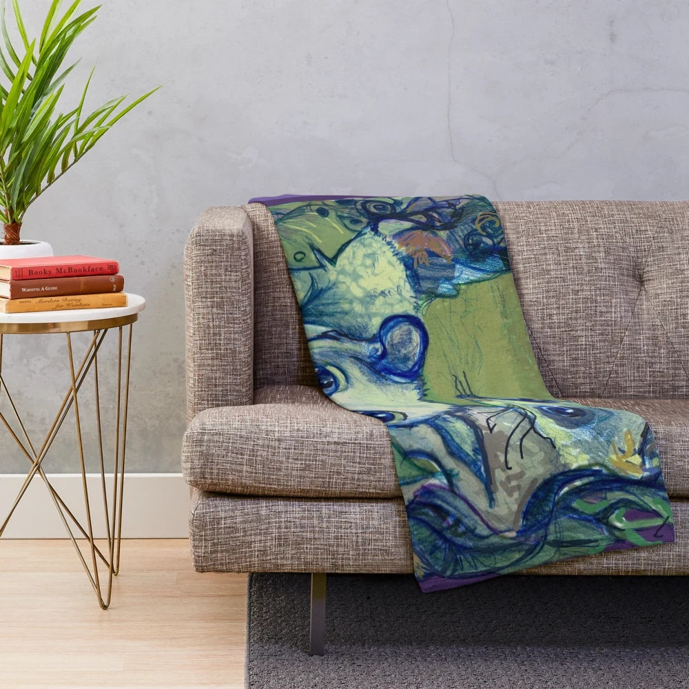 Brushtail Possum (Trichosurus vulpecula) Plush Blanket Inspired by Australian Wildlife