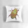 Australian Christmas Beetle (Anoplognathus suturalis) decorative pillow with detailed insect design