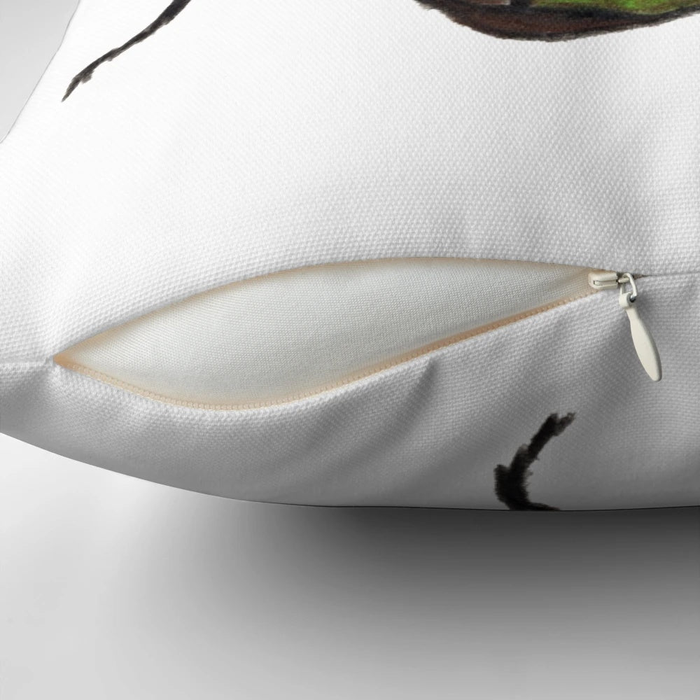 Australian Christmas Beetle (Anoplognathus suturalis) decorative pillow with detailed insect design
