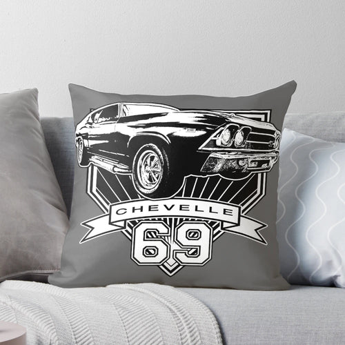 1969 Chevrolet Chevelle SS muscle car pillow, featuring classic design
