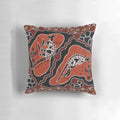 Authentic Aboriginal Art Kangaroo Hunting Scene Decorative Pillow