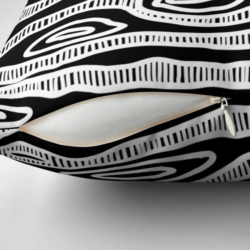 Authentic Aboriginal Art Tree (White) Pillow with Dot Painting Design
