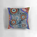 Authentic Aboriginal Camping Dots Pillow featuring traditional indigenous art from Australia