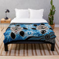 Authentic Aboriginal-Inspired Sea Turtles Plush Blanket