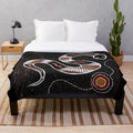 Authentic aboriginal-inspired snake plush blanket