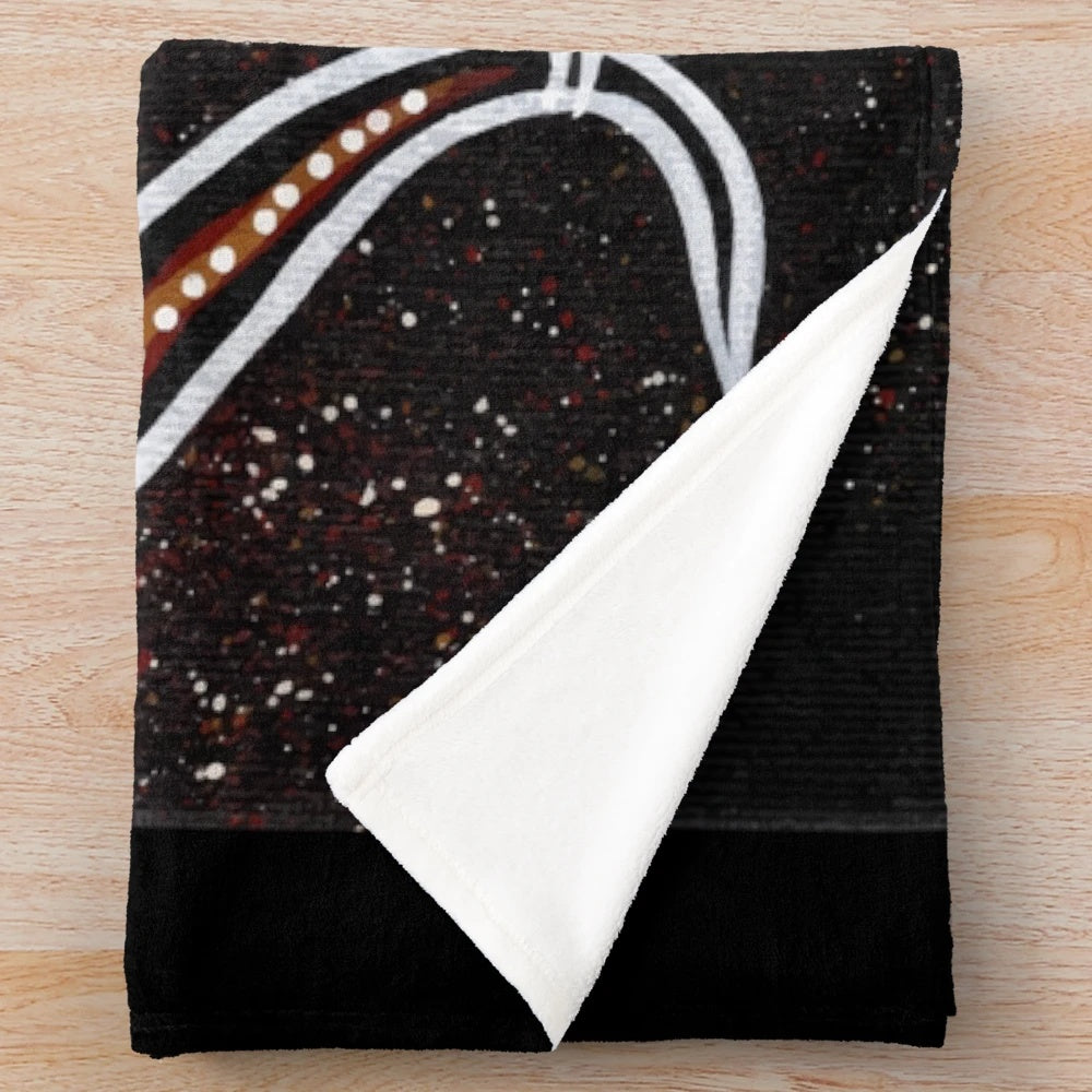 Authentic aboriginal-inspired snake plush blanket