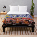 Uluru Sky Plush Blanket featuring authentic aboriginal-inspired art
