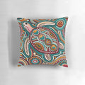 Aboriginal turtle art pillow featuring indigenous dot painting design and Australian cultural elements