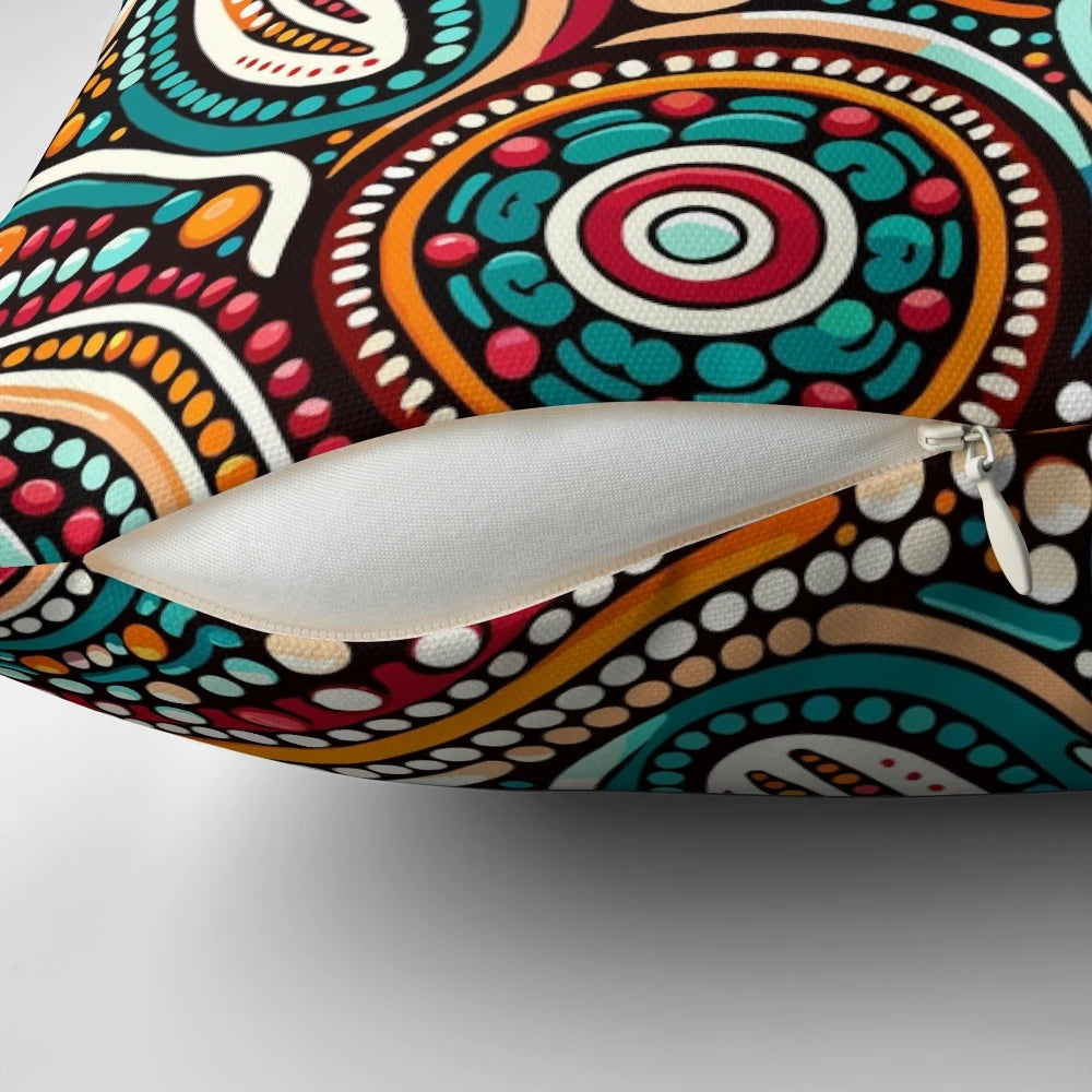 Aboriginal turtle art pillow featuring indigenous dot painting design and Australian cultural elements