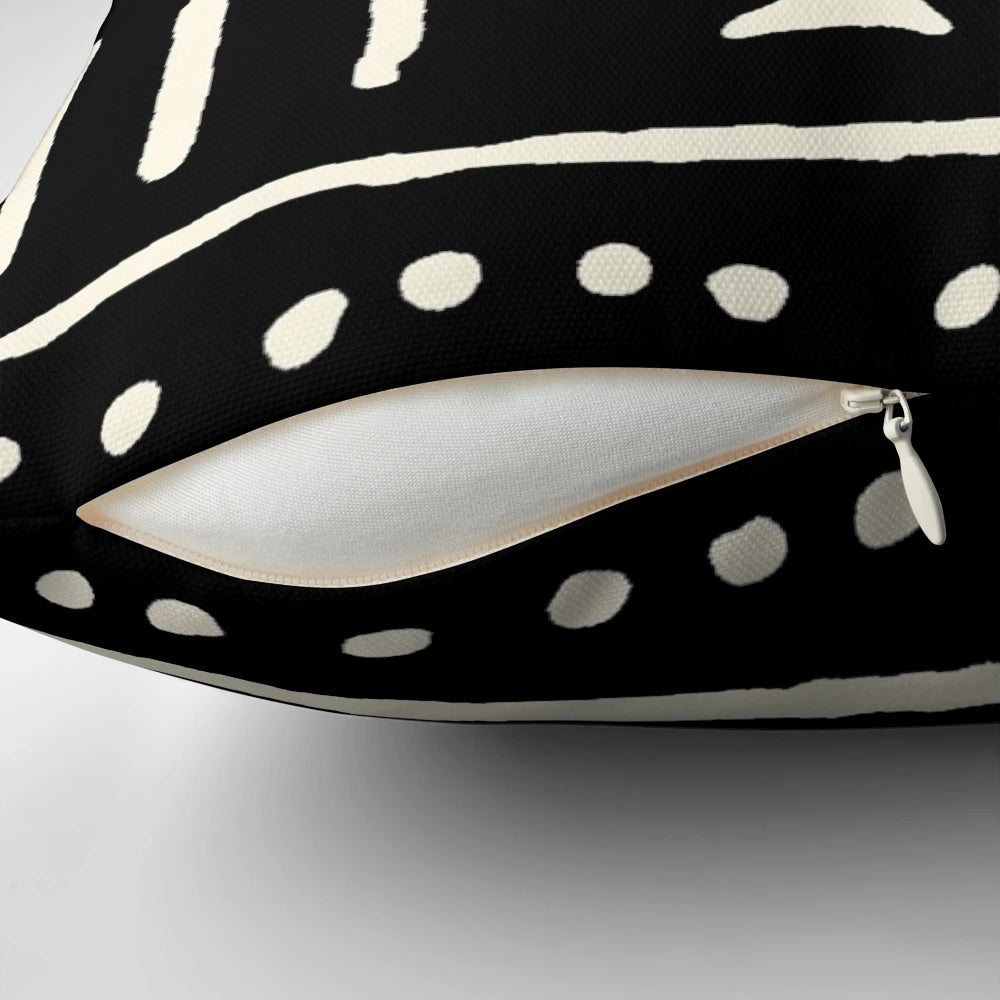 African mud cloth pillow cover with tribal pattern design