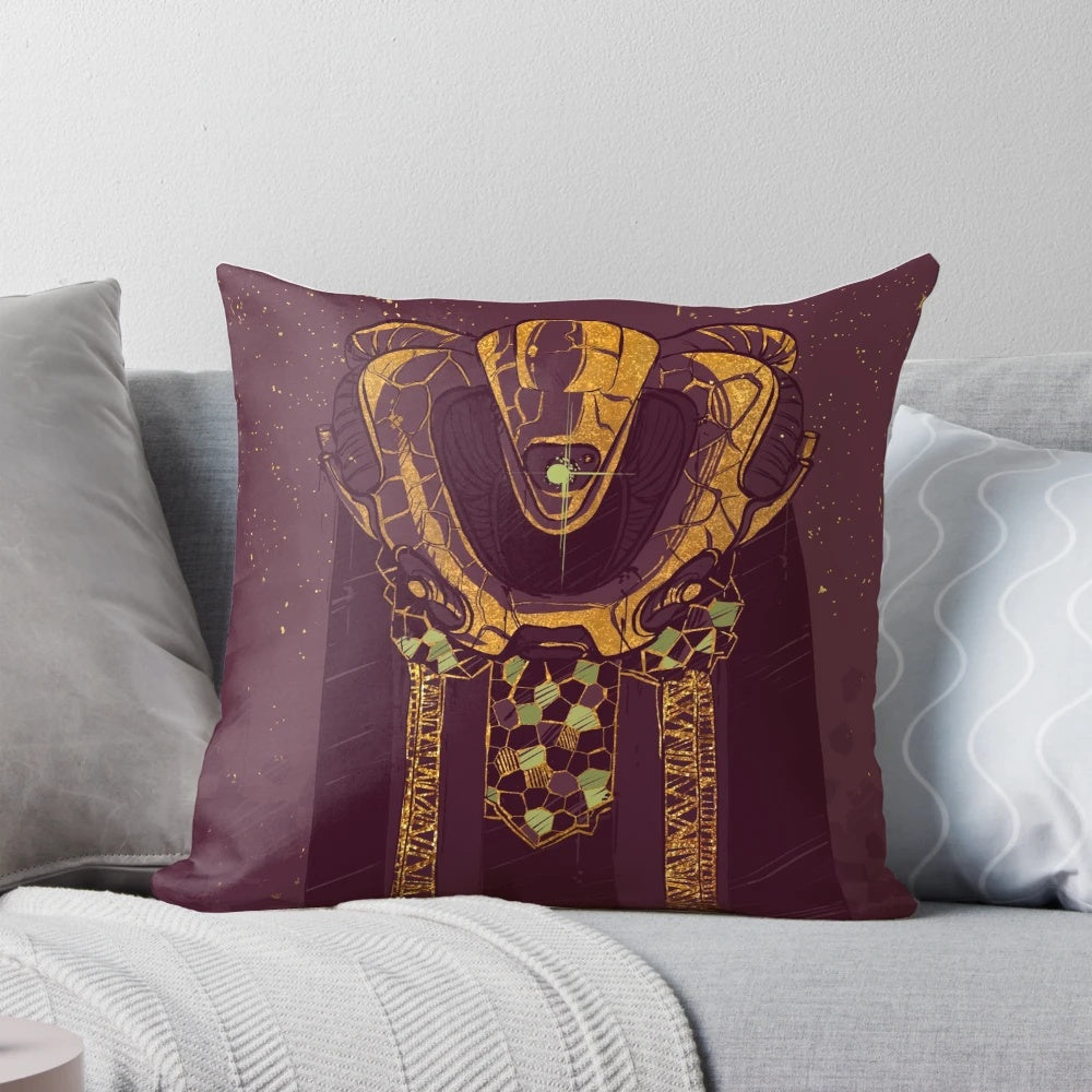 Violet and gold "Ambassador Kosh" pillow from the sci-fi series Babylon 5