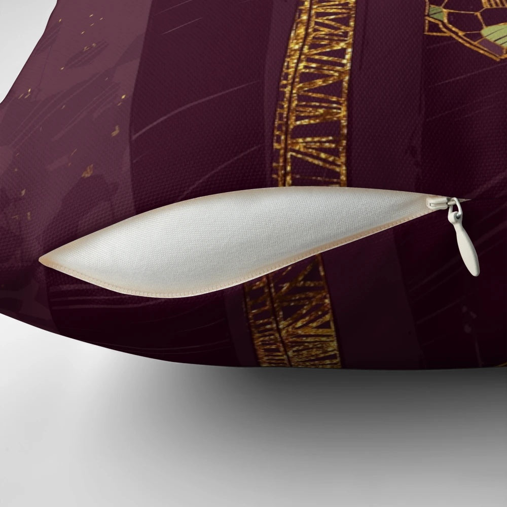Violet and gold "Ambassador Kosh" pillow from the sci-fi series Babylon 5
