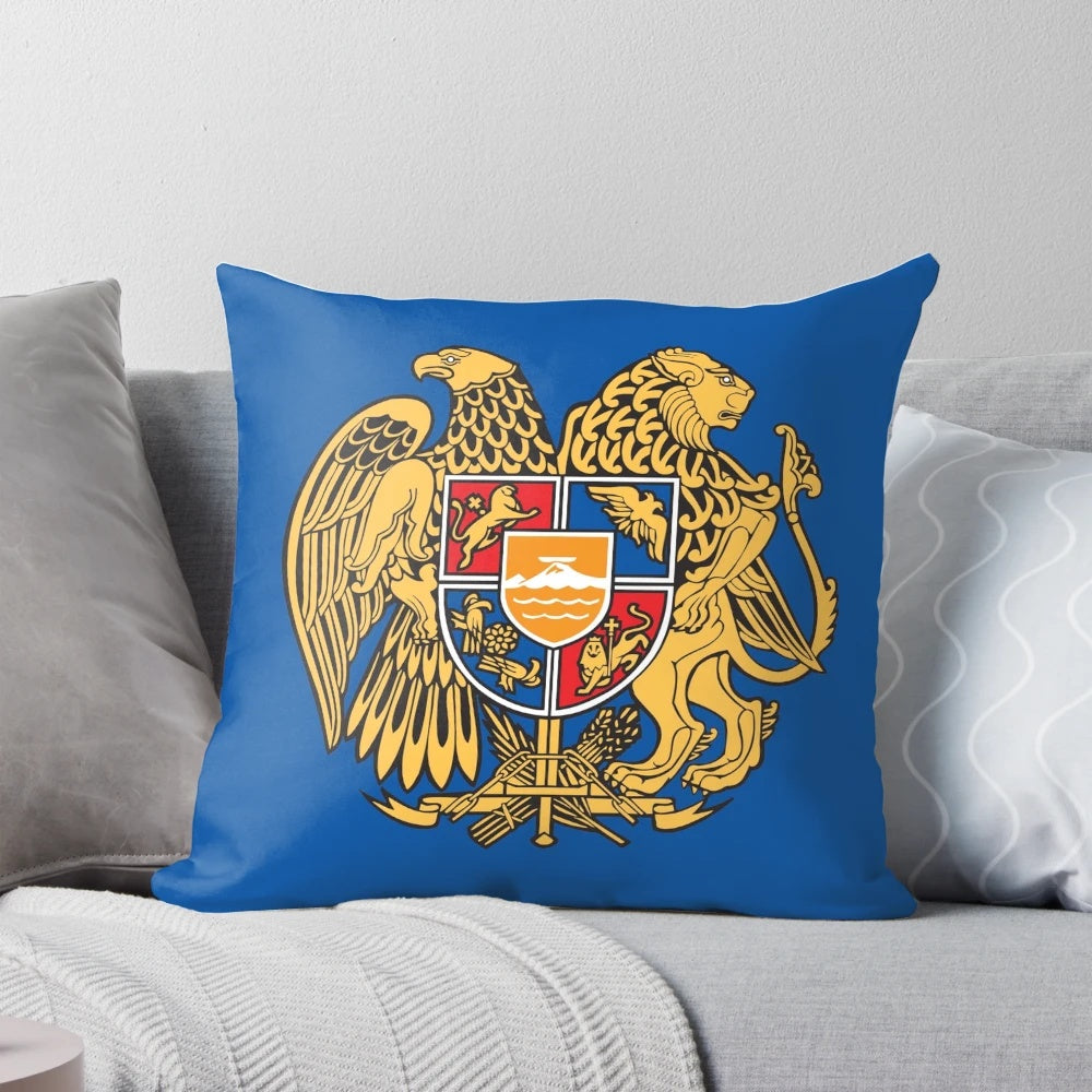 Armenia Coat of Arms Pillow, featuring the national emblem of Armenia