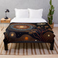 Plush blanket featuring authentic Australian aboriginal art design